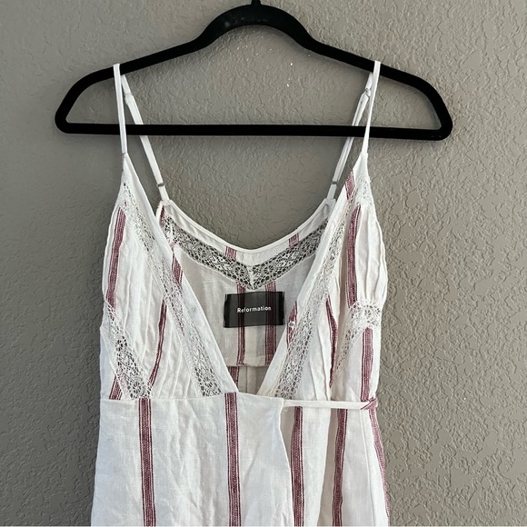 Reformation Daria Wrap Dress in Ivory & red size XS - Picture 7 of 9